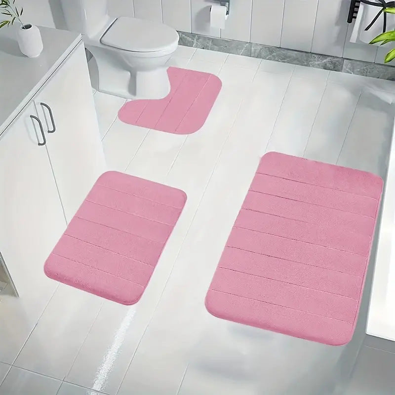Premium Non‑Slip 3‑Piece Bathroom Rug Set 🚿