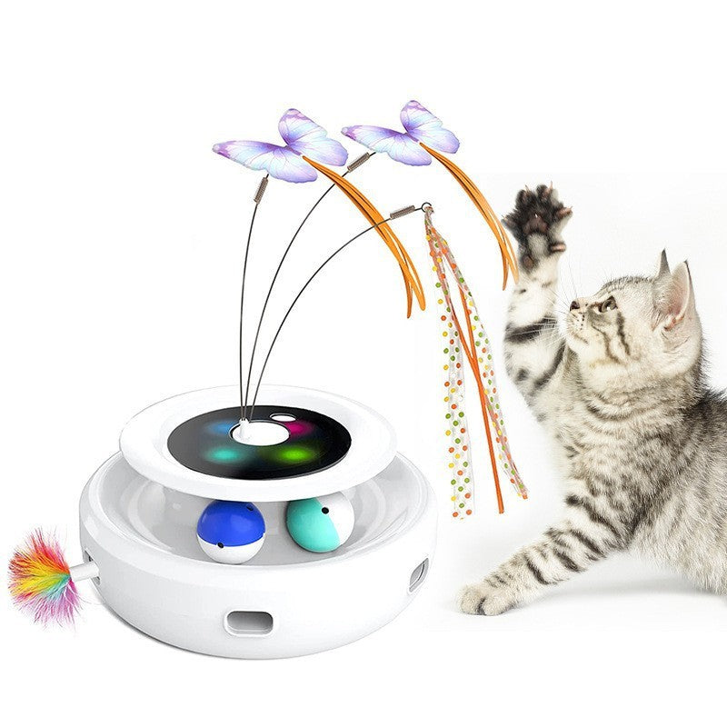 Electric Spinning Turntable Cat Toy – USB Rechargeable Interactive Game for Indoor Cats