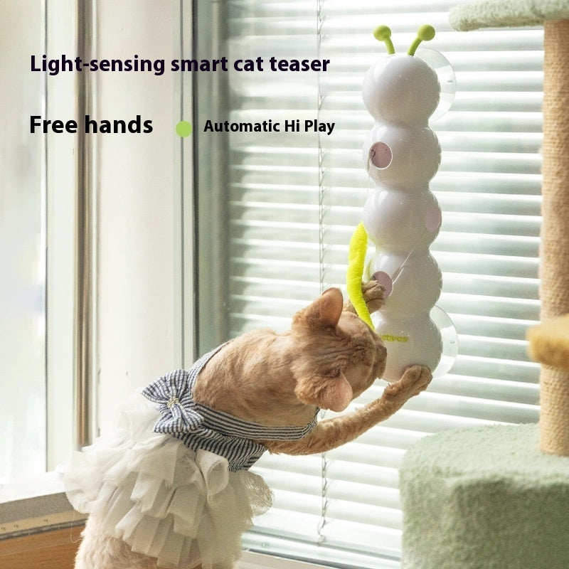Interactive Rechargeable Motion-Activated Cat Toy with Fluffy Tail & Sound