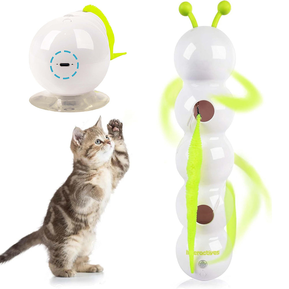 Interactive Rechargeable Motion-Activated Cat Toy with Fluffy Tail & Sound