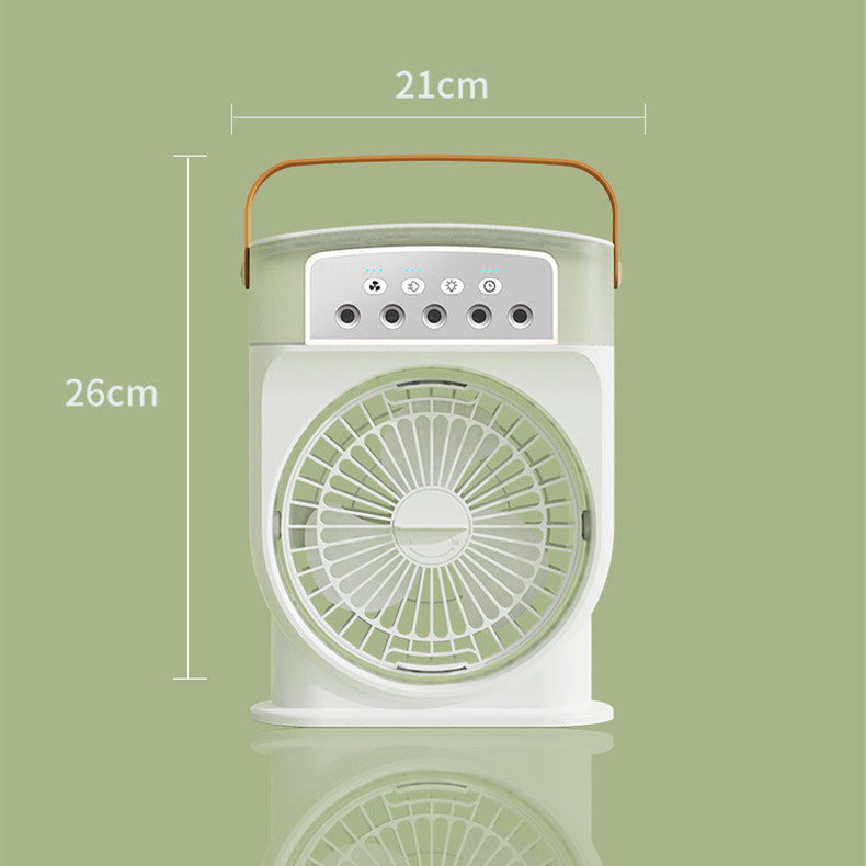 USB Portable 3‑in‑1 Air Cooler Fan – Mist Sprayer, 7‑Color LED Night Light & 600 ml Tank