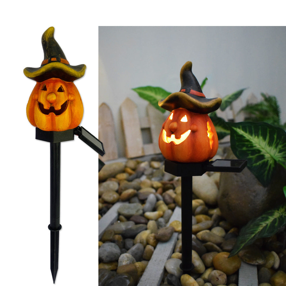 Creative Solar Outdoor Garden Halloween Pumpkin Lantern – Resin Handicraft Festival Insert Light