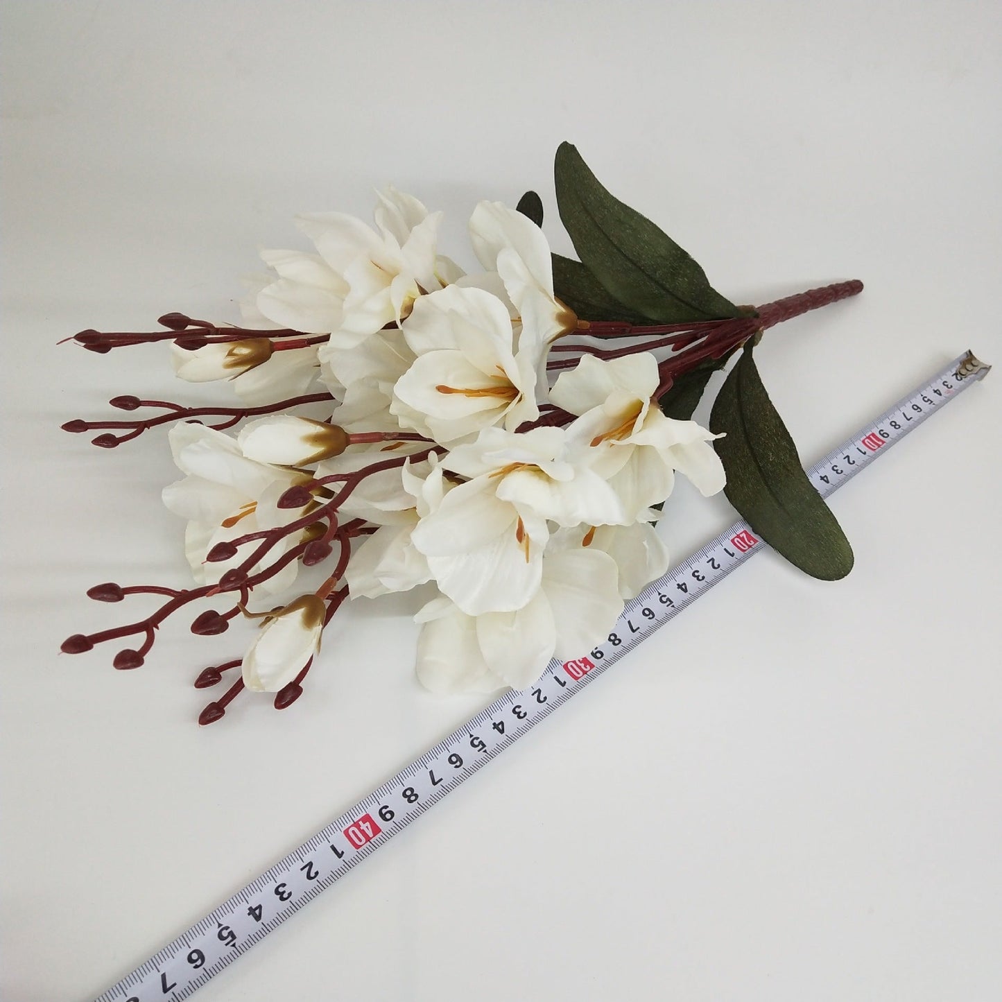 Elegant Magnolia & Freesia Artificial Flower Stem – 45 cm Wedding & Home Décor