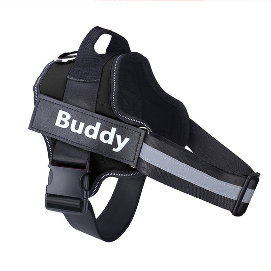 Personalized No‑Pull Reflective Dog Harness with Adjustable Fit & Custom Name Patch