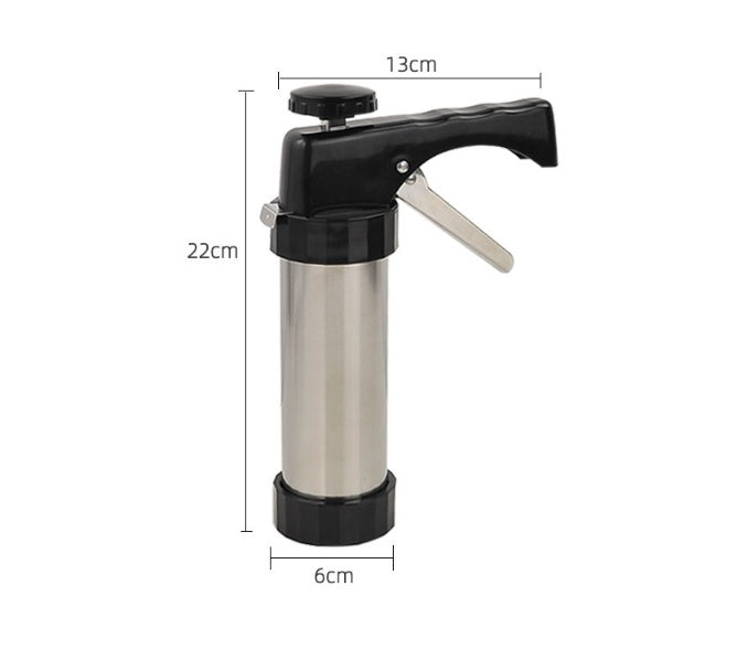 Stainless Cookie Press – 20 Discs + 4 Icing Tips, Easy‑Press