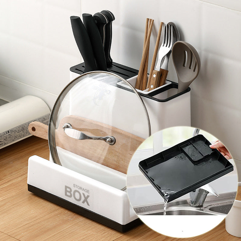 Tableware Knife Rack Storage — Space‑Saving Plastic Kitchen Holder