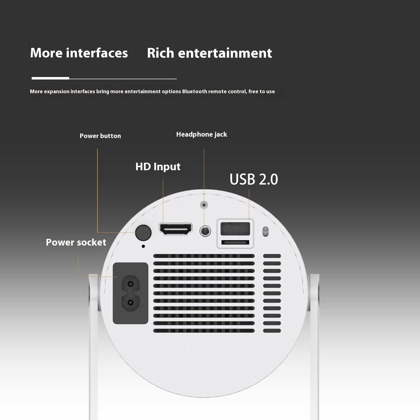 Portable Projector – 180° Projection & Auto-Focus for Home Cinema