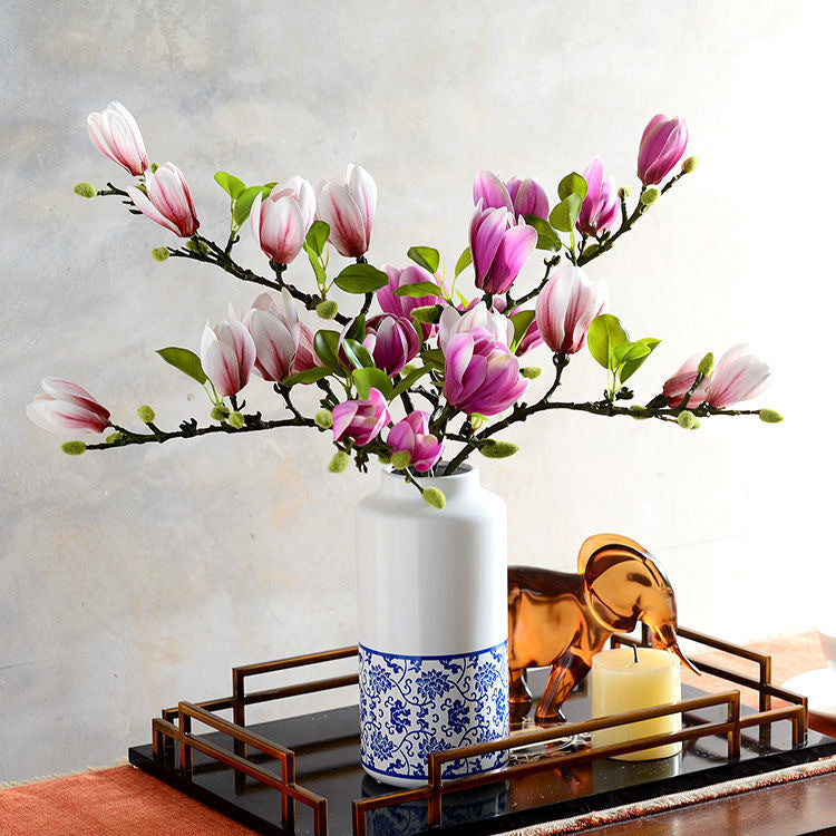 Premium Artificial Magnolia Flower Arrangement – Everlasting Silk Magnolia Décor