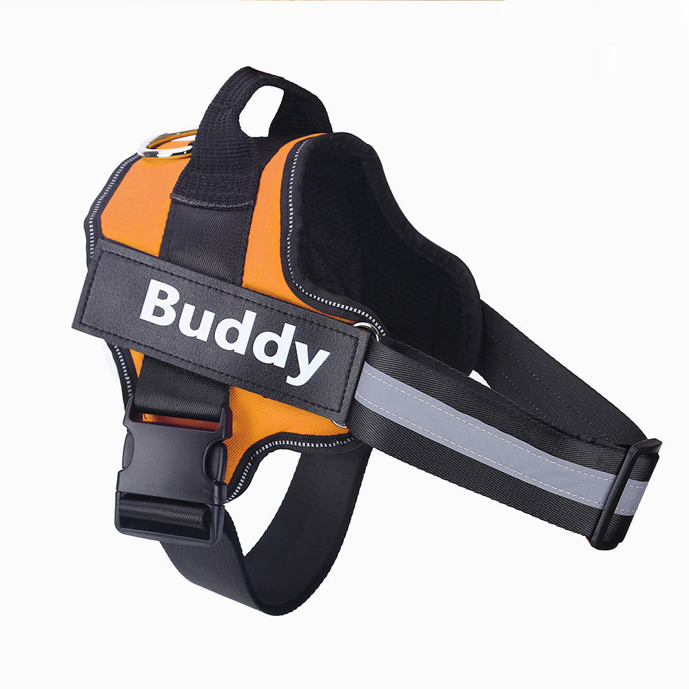 Personalized No‑Pull Reflective Dog Harness with Adjustable Fit & Custom Name Patch