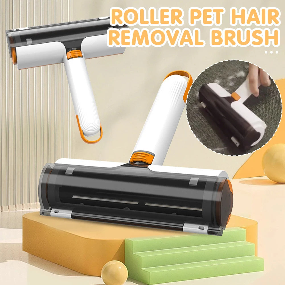 2‑in‑1 Washable Pet Hair Removal Roller + Brush – Portable & Reusable
