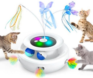 Electric Spinning Turntable Cat Toy – USB Rechargeable Interactive Game for Indoor Cats