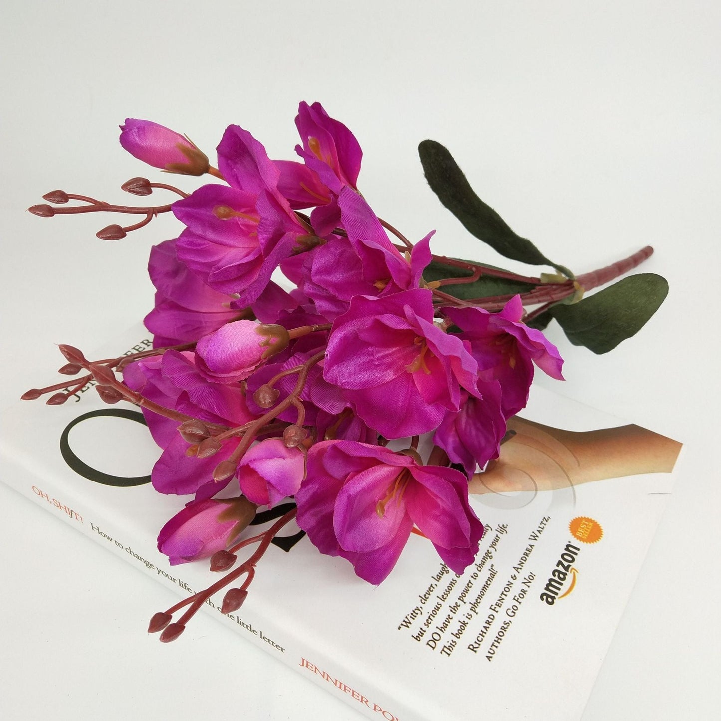 Elegant Magnolia & Freesia Artificial Flower Stem – 45 cm Wedding & Home Décor
