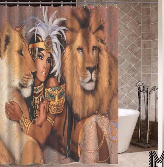 Graffiti African Girl Shower Curtain – Bold Hip-Hop Urban Art for Bathroom Decor