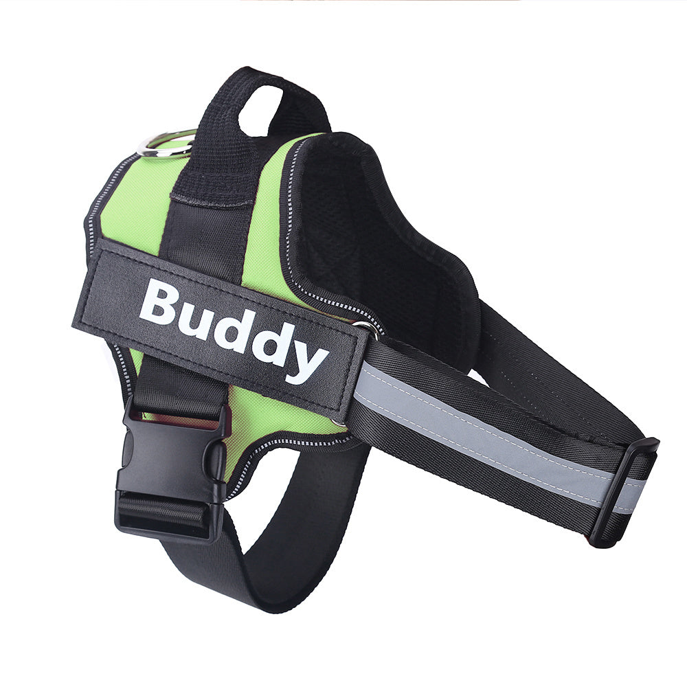 Personalized No‑Pull Reflective Dog Harness with Adjustable Fit & Custom Name Patch