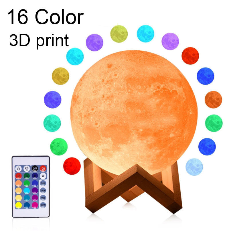 Rambery Moon Lamp – Rechargeable 3‑Color 3D Night Light