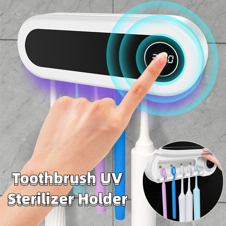 Smart UV Toothbrush Sterilizer & Paste Dispenser – Kill 99% of Germs in 5 Min!
