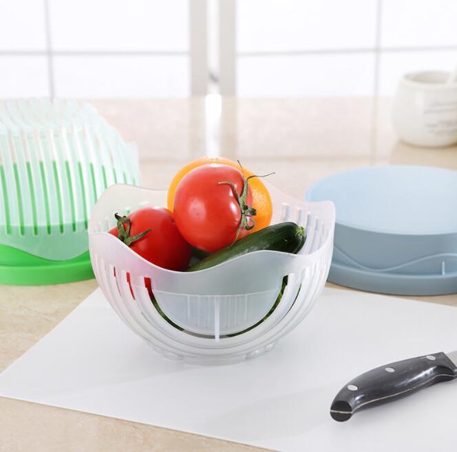 Creative Salad Cutter Bowl – Safe Fruit & Veg Vegetable Chopper with Built‑In Strainer