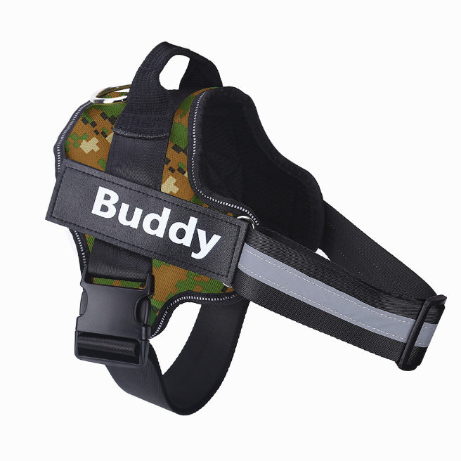 Personalized No‑Pull Reflective Dog Harness with Adjustable Fit & Custom Name Patch