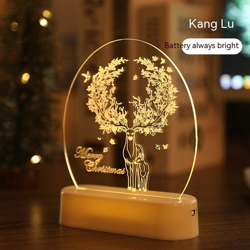 LED Rotating Snow Globe Night Light – Christmas Table Decoration with Light-Up Water & Glitter Effect