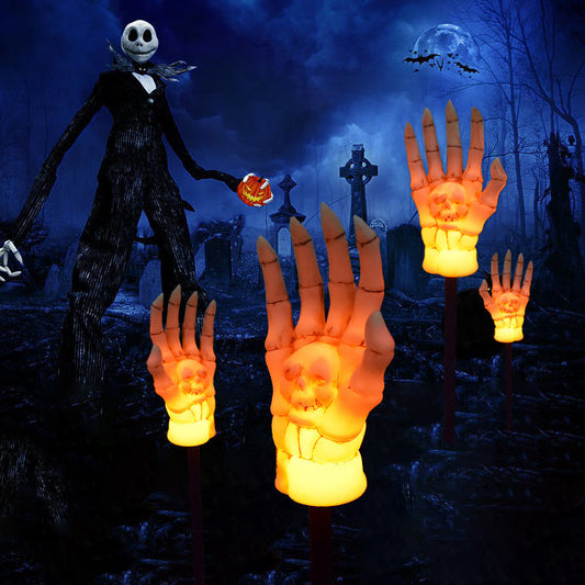 Solar Ghost Hand Courtyard Light – Waterproof Halloween Pathway Stake with LED Glow