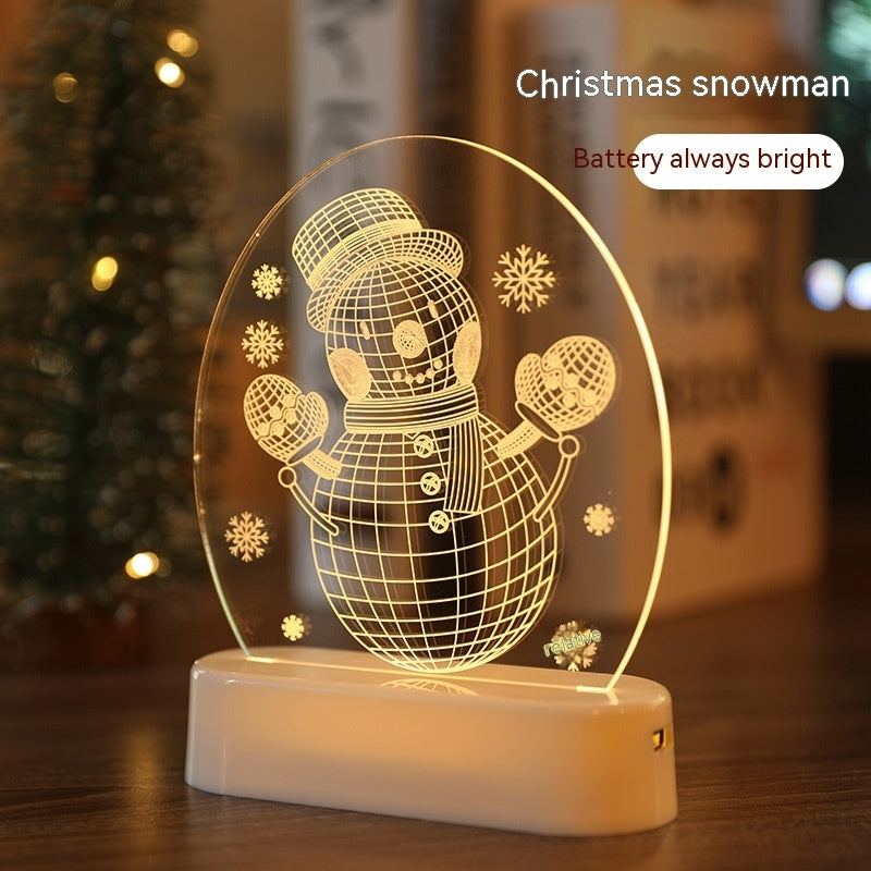 LED Rotating Snow Globe Night Light – Christmas Table Decoration with Light-Up Water & Glitter Effect