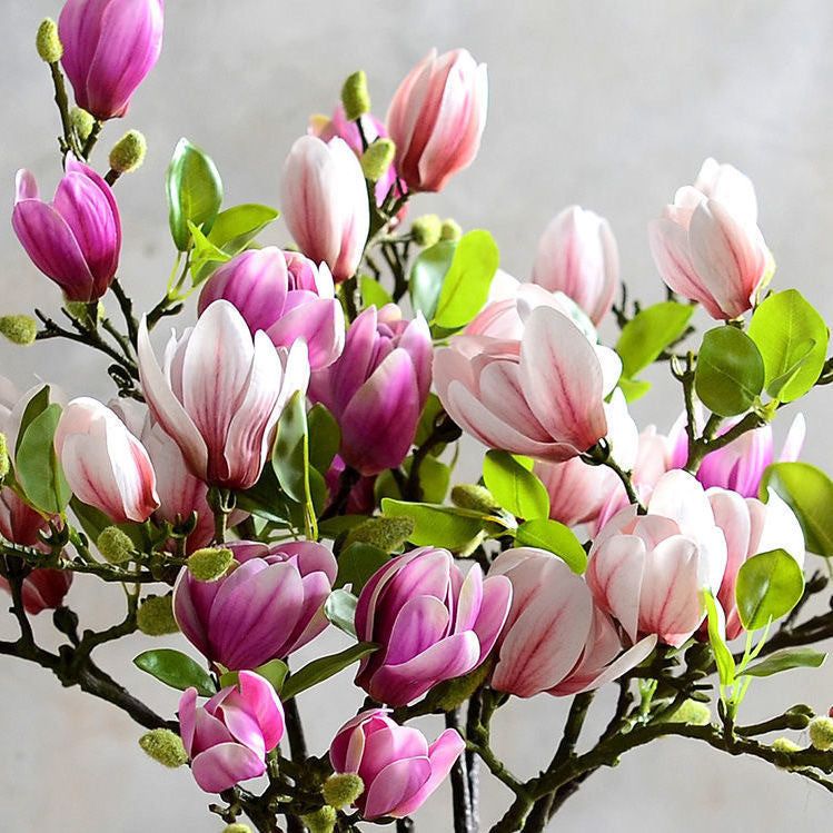 Premium Artificial Magnolia Flower Arrangement – Everlasting Silk Magnolia Décor