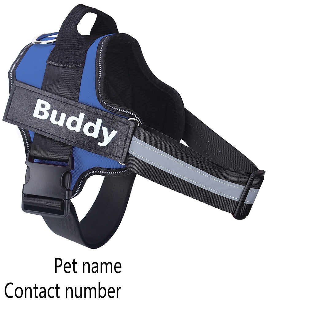 Personalized No‑Pull Reflective Dog Harness with Adjustable Fit & Custom Name Patch