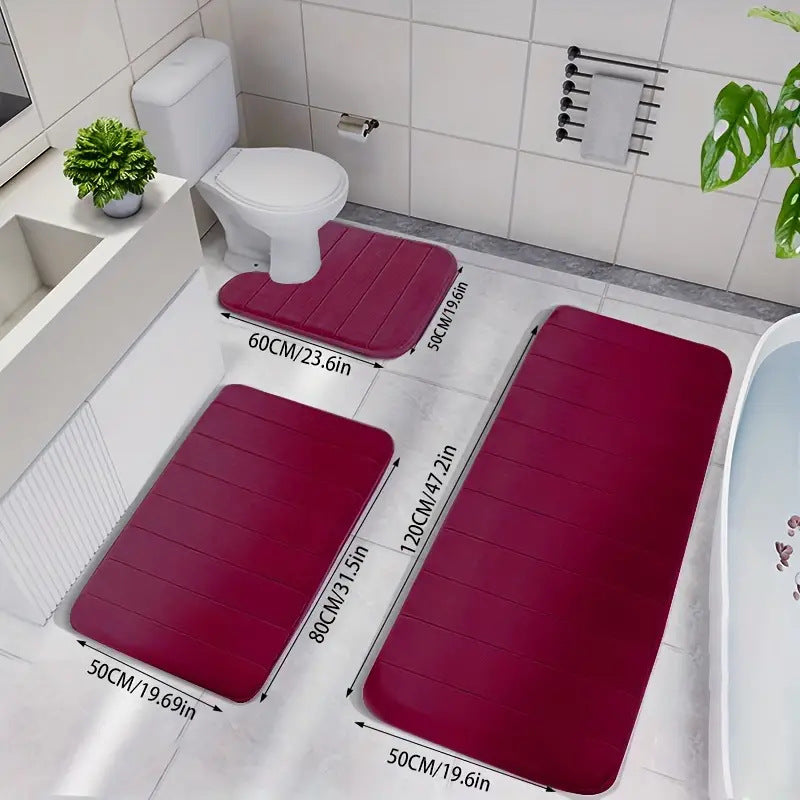 Premium Non‑Slip 3‑Piece Bathroom Rug Set 🚿