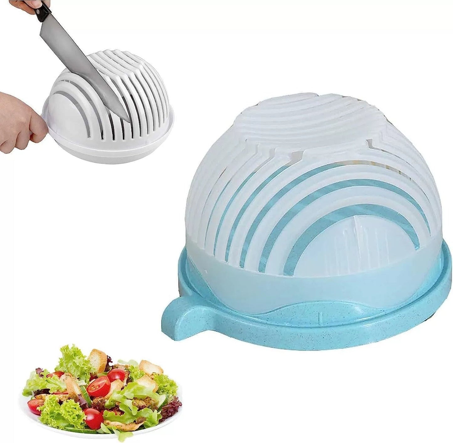 Creative Salad Cutter Bowl – Safe Fruit & Veg Vegetable Chopper with Built‑In Strainer