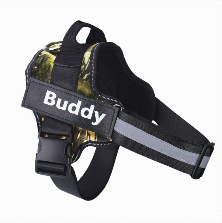 Personalized No‑Pull Reflective Dog Harness with Adjustable Fit & Custom Name Patch