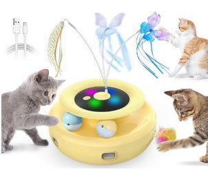 Electric Spinning Turntable Cat Toy – USB Rechargeable Interactive Game for Indoor Cats