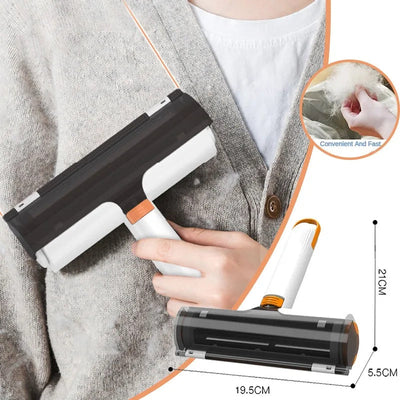 2‑in‑1 Washable Pet Hair Removal Roller + Brush – Portable & Reusable