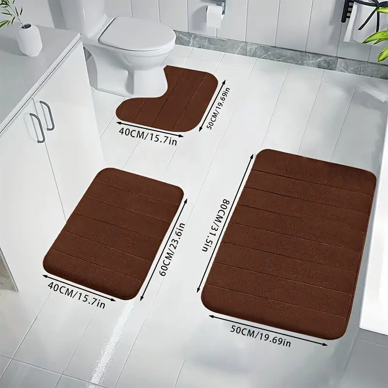 Premium Non‑Slip 3‑Piece Bathroom Rug Set 🚿