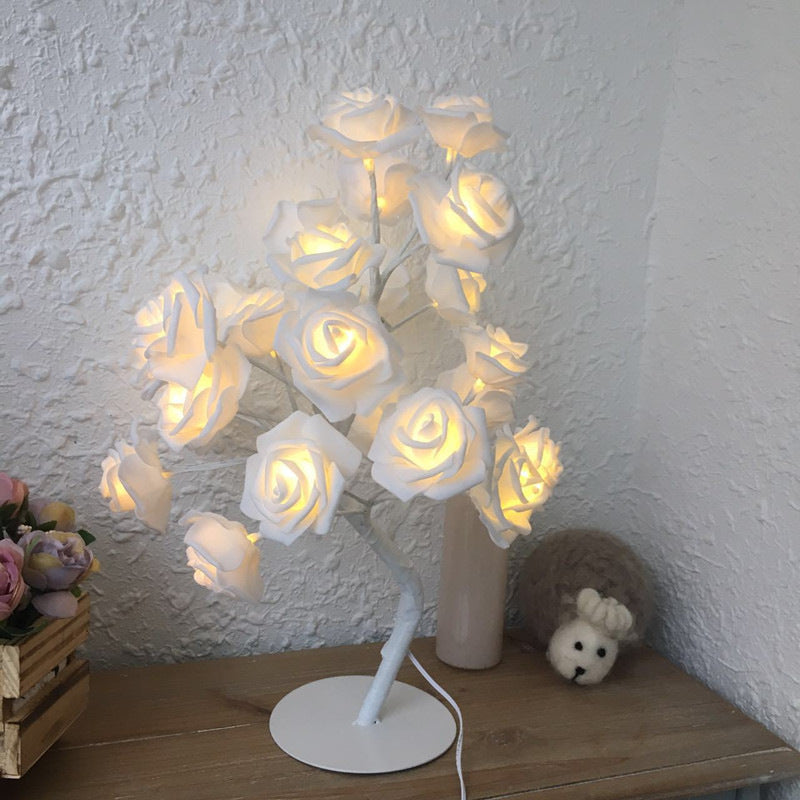 Romantic LED Rose Tree Lamp – USB & Battery-Powered Bonsai Flower Night Light