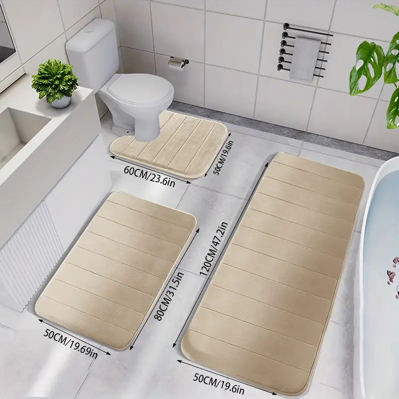 Premium Non‑Slip 3‑Piece Bathroom Rug Set 🚿