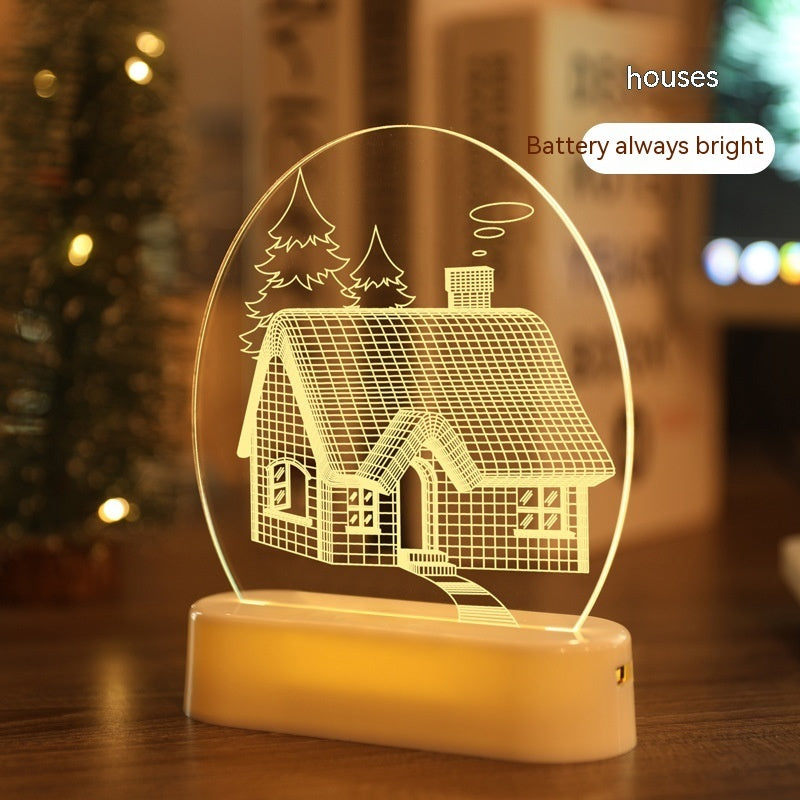 LED Rotating Snow Globe Night Light – Christmas Table Decoration with Light-Up Water & Glitter Effect