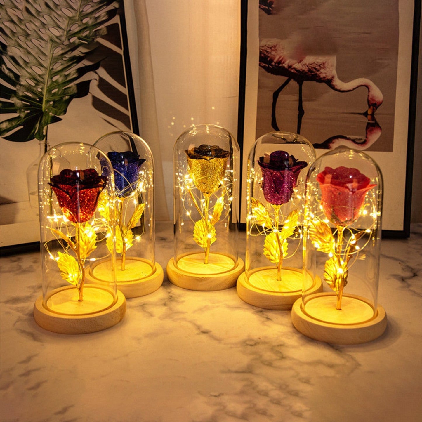 Romantic LED Glass Dome Gift - Enchanting Eternal Rose Light 💐