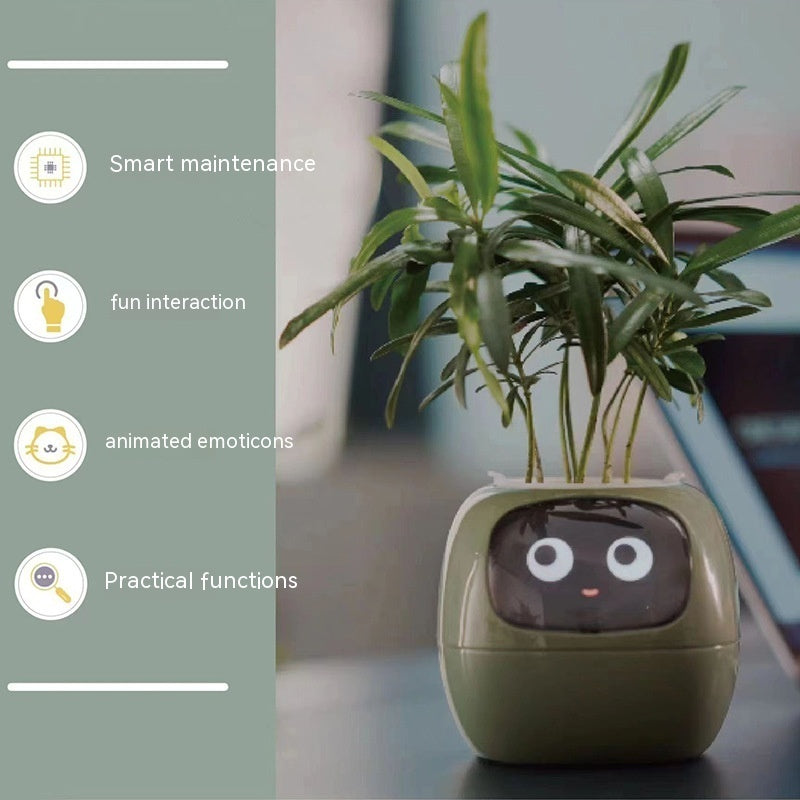 Smart Planter with 49+ AI Expressions & 7 Smart Sensors – Interactive AI Plant Pot