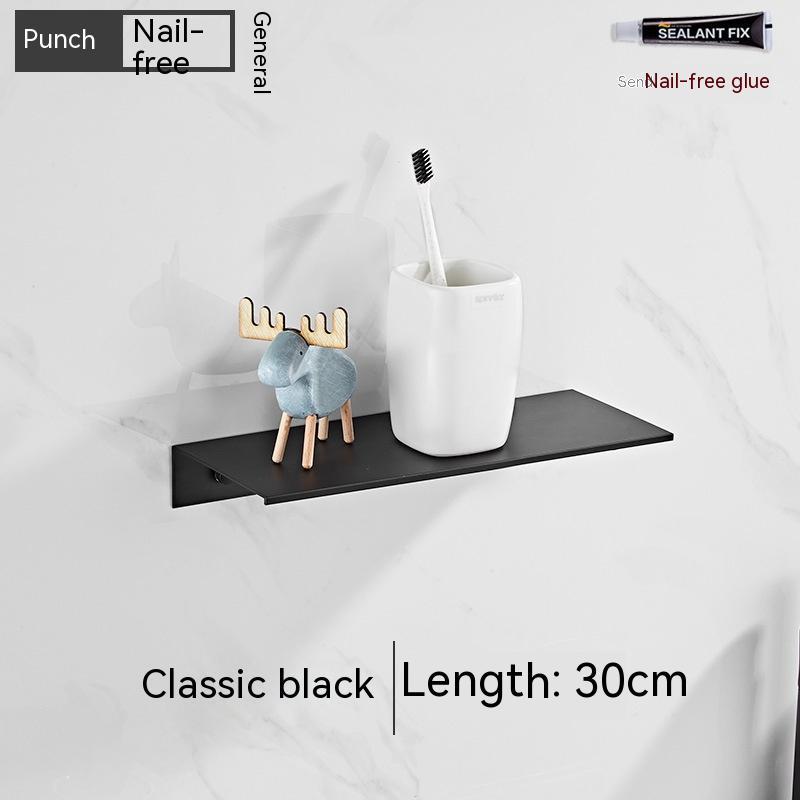 Nordic Non‑Perforated Wall‑Mounted Shower & Mirror Storage Rack – Space‑Saving Organizer