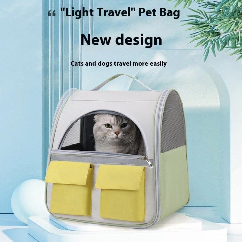 Large Capacity Pet Carrier – Transparent Canvas Cat Backpack