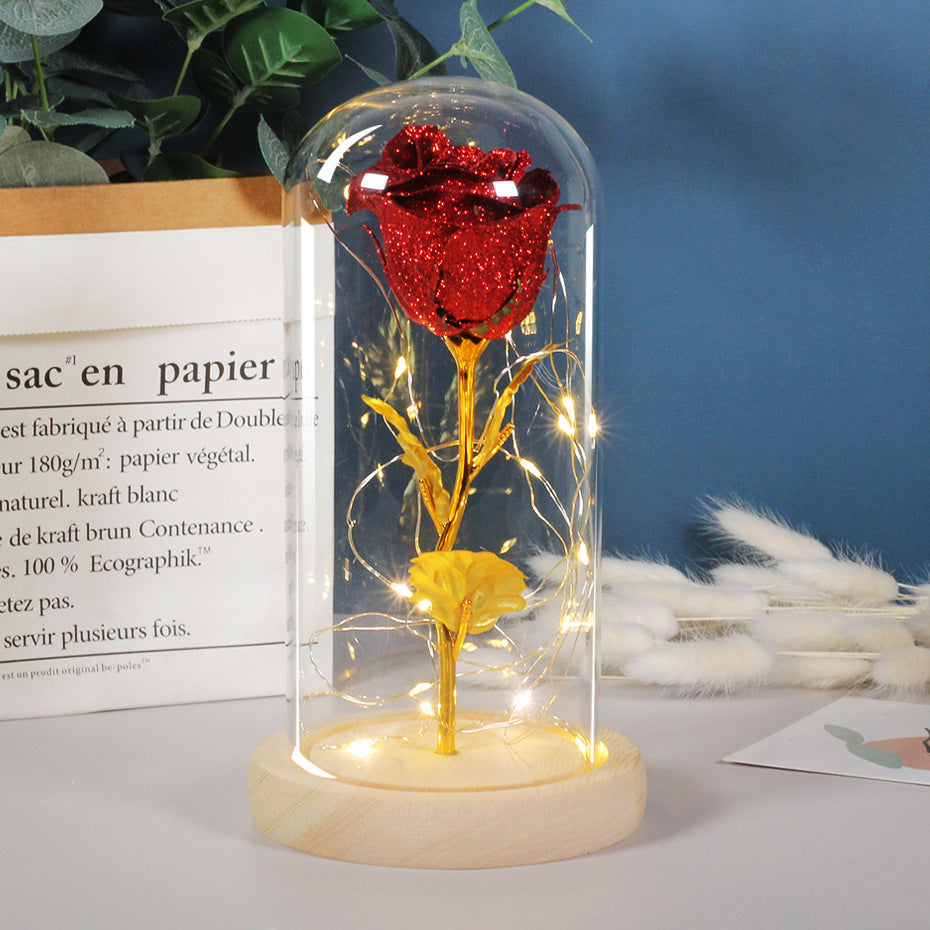 Romantic LED Glass Dome Gift - Enchanting Eternal Rose Light 💐