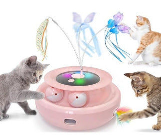 Electric Spinning Turntable Cat Toy – USB Rechargeable Interactive Game for Indoor Cats