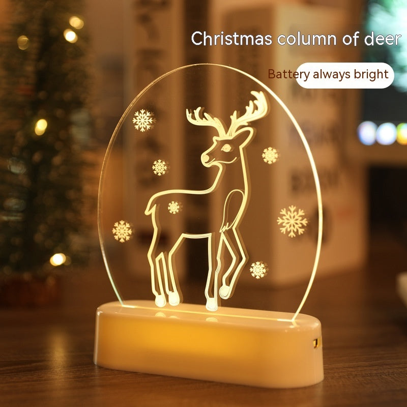 LED Rotating Snow Globe Night Light – Christmas Table Decoration with Light-Up Water & Glitter Effect