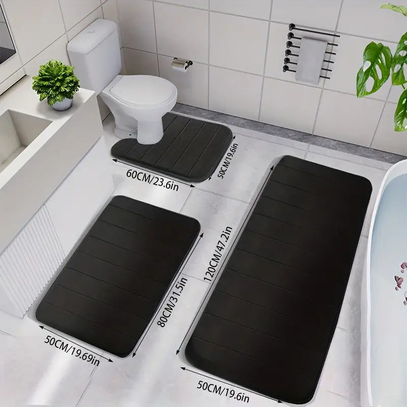 Premium Non‑Slip 3‑Piece Bathroom Rug Set 🚿
