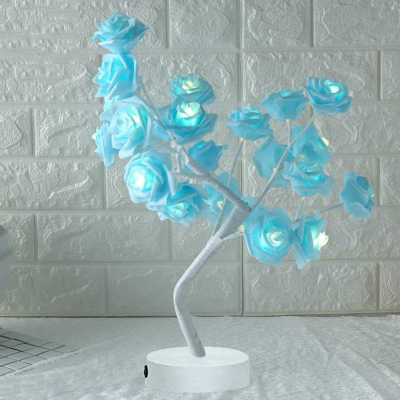 Romantic LED Rose Tree Lamp – USB & Battery-Powered Bonsai Flower Night Light