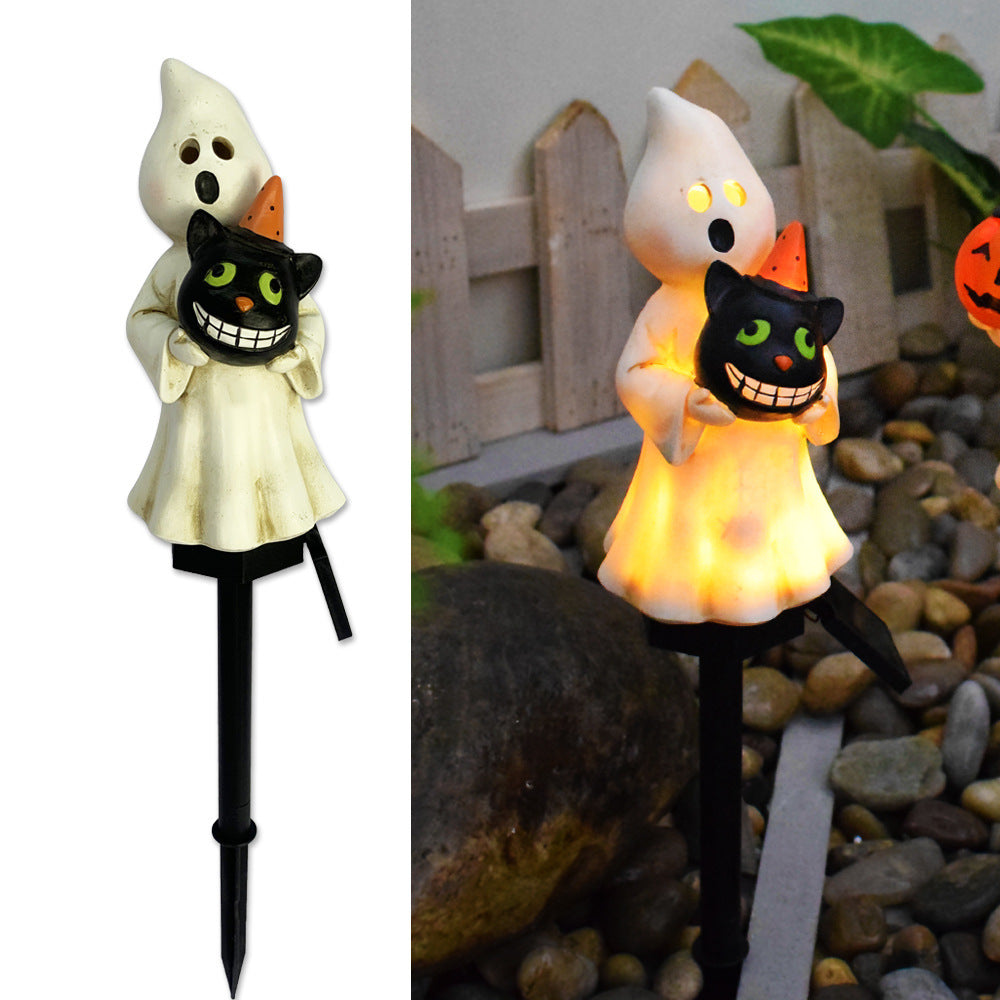 Creative Solar Outdoor Garden Halloween Pumpkin Lantern – Resin Handicraft Festival Insert Light