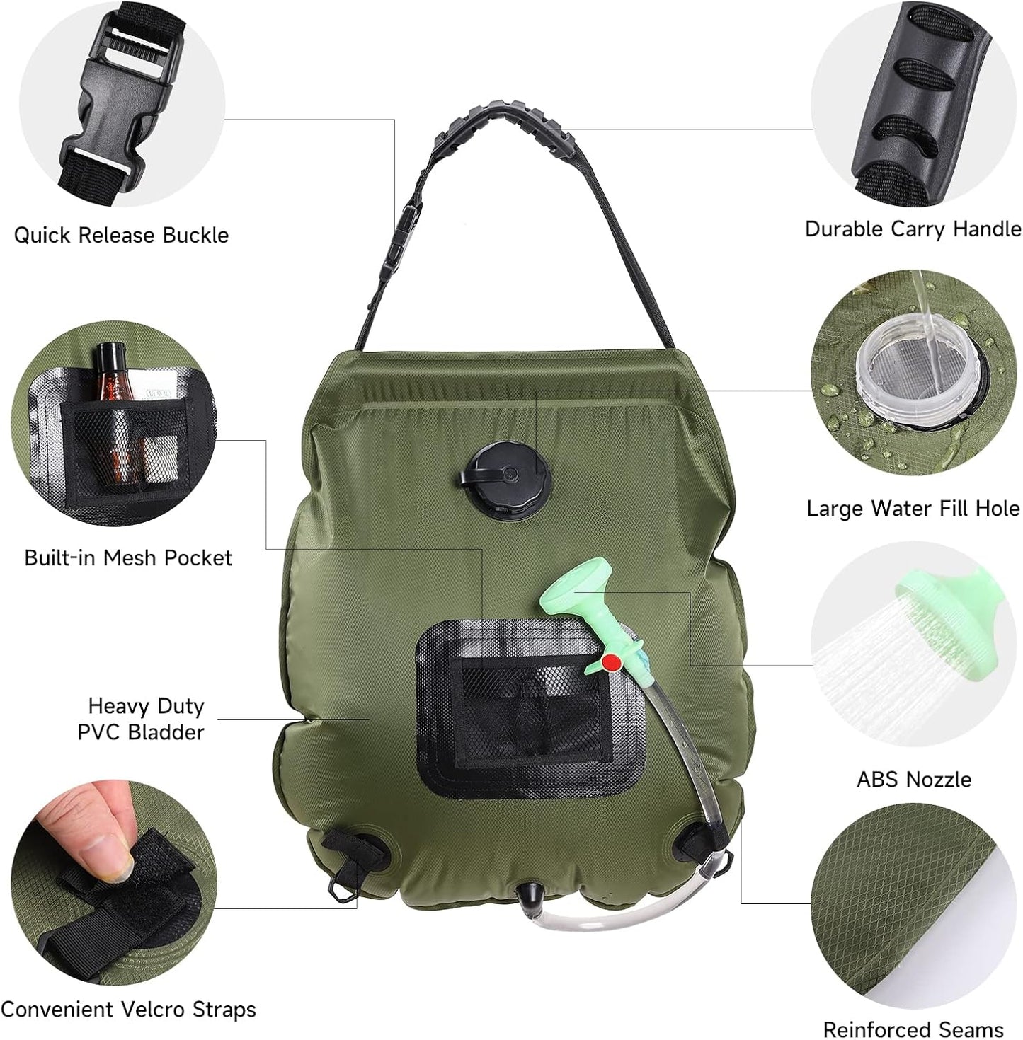 Warm Outdoor Bath Anywhere – Solar Shower Bag 20 L 🏕️