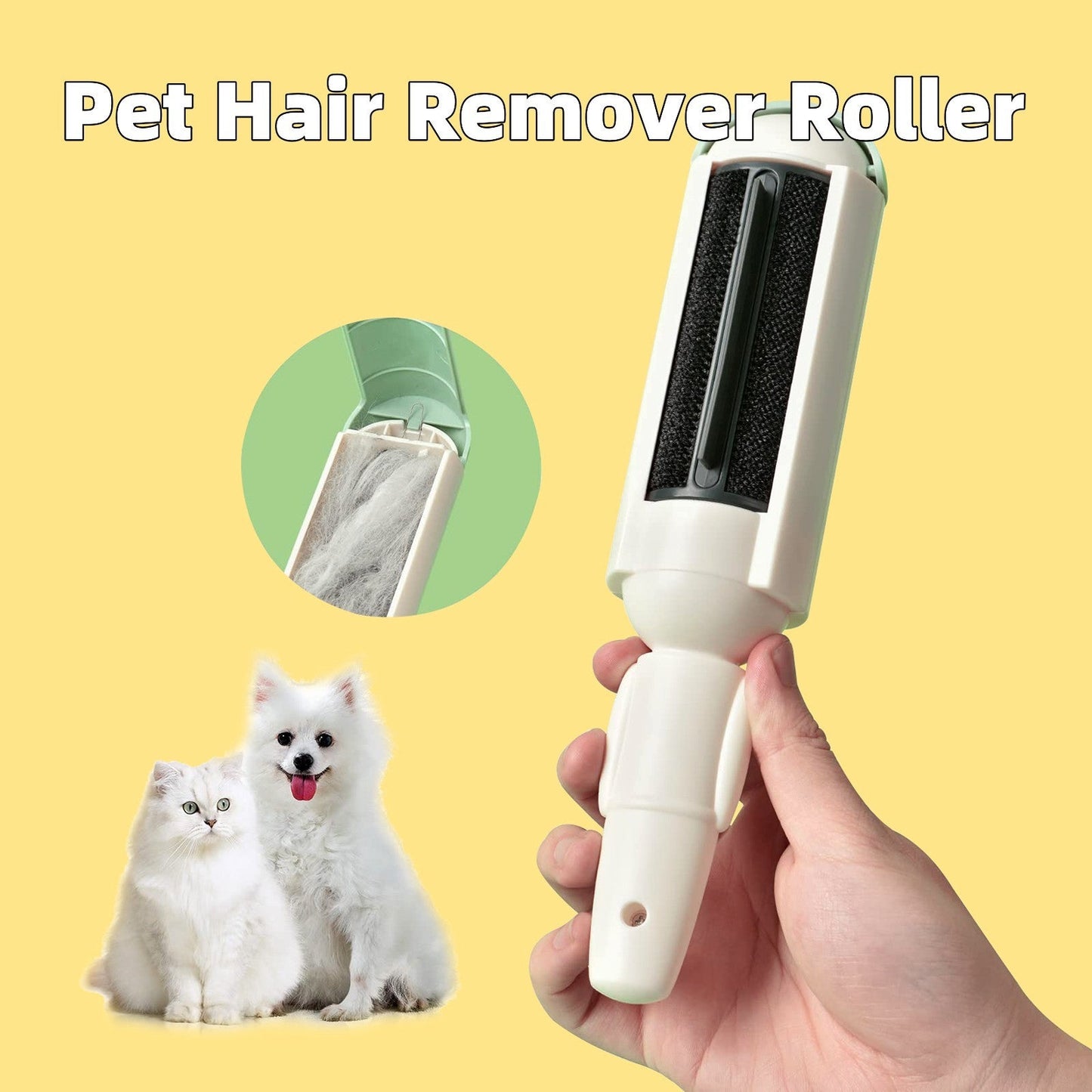 Pet Hair Remover Roller – Ergonomic Non‑Slip Handle with Self‑Cleaning Dust Base