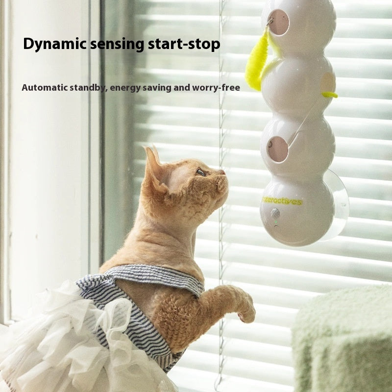 Interactive Rechargeable Motion-Activated Cat Toy with Fluffy Tail & Sound