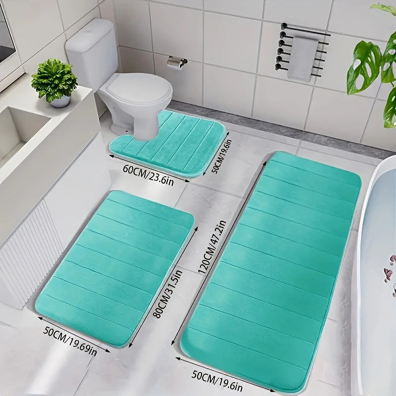 Premium Non‑Slip 3‑Piece Bathroom Rug Set 🚿